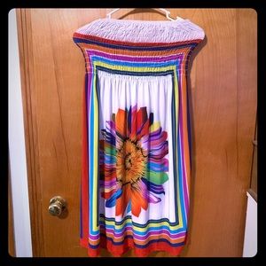 Strapless Fun Sunflower Vintage Style Sundress